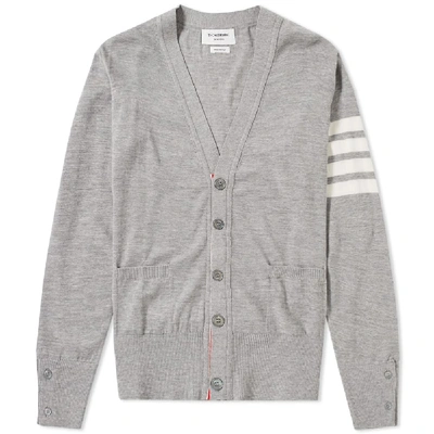 Shop Thom Browne Classic Merino Cardigan In Grey