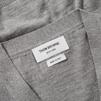 Shop Thom Browne Classic Merino Cardigan In Grey