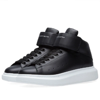 Shop Alexander Mcqueen Wedge Sole Strap High Sneaker In Black