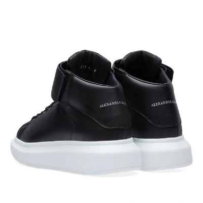 Shop Alexander Mcqueen Wedge Sole Strap High Sneaker In Black