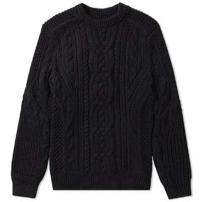 Shop Polo Ralph Lauren Chunky Cable Crew Knit In Black