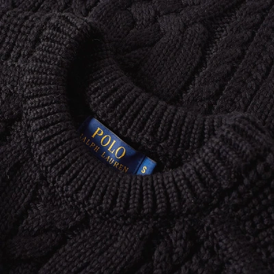 Shop Polo Ralph Lauren Chunky Cable Crew Knit In Black