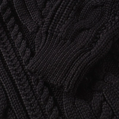 Shop Polo Ralph Lauren Chunky Cable Crew Knit In Black