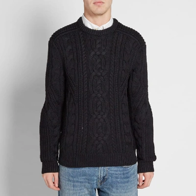 Shop Polo Ralph Lauren Chunky Cable Crew Knit In Black