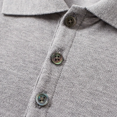 Shop Thom Browne Mercerised Pique Pocket Polo In Grey