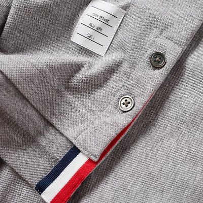 Shop Thom Browne Mercerised Pique Pocket Polo In Grey