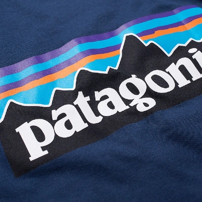 Shop Patagonia Long Sleeve P-6 Logo Tee In Blue