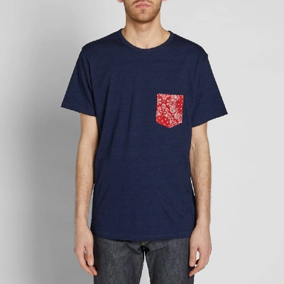 Shop Sophnet . Bandana Pocket Indigo Tee In Blue