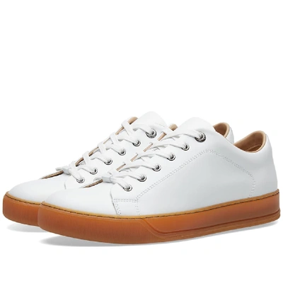 Shop Lanvin Low Top Calf Leather Sneaker In White