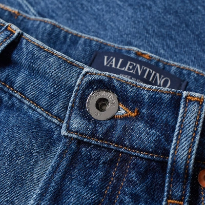 Shop Valentino Distressed Slim Jean In Blue