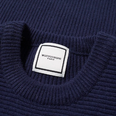 Shop Wooyoungmi Textured Crew Knit In Blue