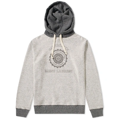 Shop Saint Laurent Reverse University Hoody In Grey