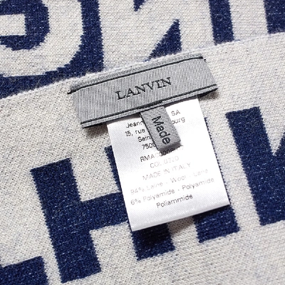 Shop Lanvin Nothing Football Scarf In Blue