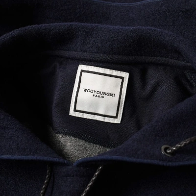 Shop Wooyoungmi Wool Pullover Hoody In Blue