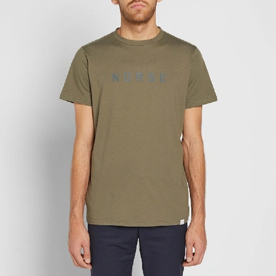 Shop Norse Projects Niels Logo Tee In Green