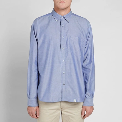 Shop Bedwin & The Heartbreakers Button Down Brian Oxford Shirt In Blue