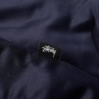 Shop Stussy Emory Satin Bomber Jacket In Blue