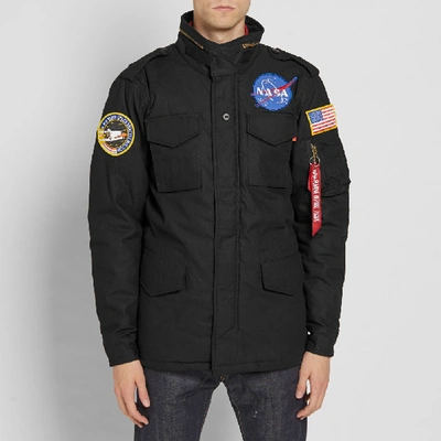 Shop Alpha Industries M-65 Heritage Nasa Jacket In Black