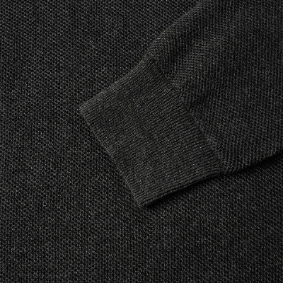 Shop Polo Ralph Lauren Textured Cotton Crew Knit In Grey