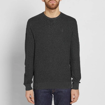 Shop Polo Ralph Lauren Textured Cotton Crew Knit In Grey