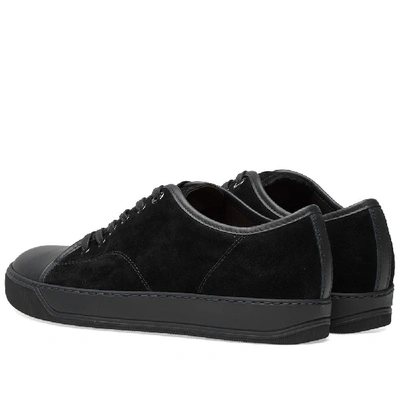 Shop Lanvin Tonal Suede Toe Cap Sneaker In Black