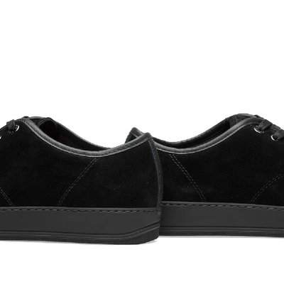 Shop Lanvin Tonal Suede Toe Cap Sneaker In Black