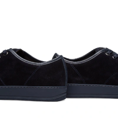 Shop Lanvin Tonal Suede Toe Cap Sneaker In Blue