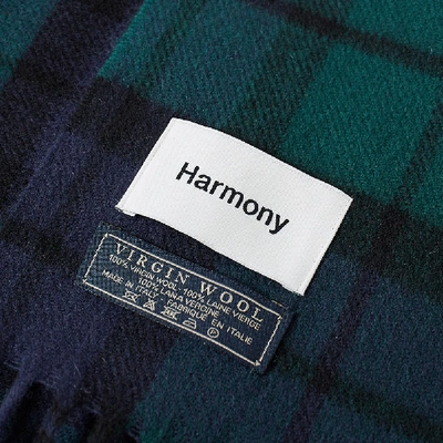 Shop Harmony Antoine Tartan Scarf In Blue