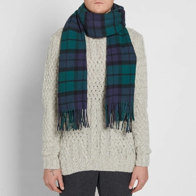 Shop Harmony Antoine Tartan Scarf In Blue