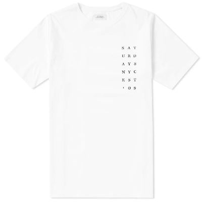 Shop Saturdays Surf Nyc Saturdays Nyc Stacked '09 Tee In White