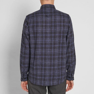 Shop Norse Projects Villads Heavy Brushed Check Shirt In Blue