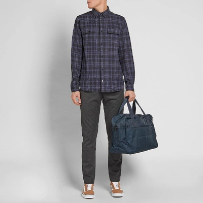 Shop Norse Projects Villads Heavy Brushed Check Shirt In Blue