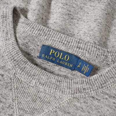 Shop Polo Ralph Lauren Knitted Sports Crew Neck Sweat In Grey