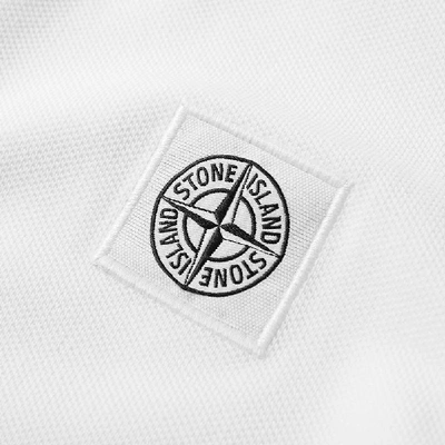 Shop Stone Island Long Sleeve Regular Fit Polo In White