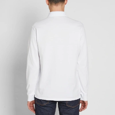 Shop Stone Island Long Sleeve Regular Fit Polo In White