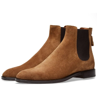 Shop Givenchy Suede Rider Chelsea Zip Boot In Brown