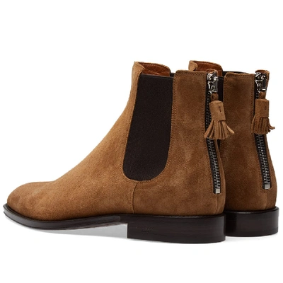 Shop Givenchy Suede Rider Chelsea Zip Boot In Brown