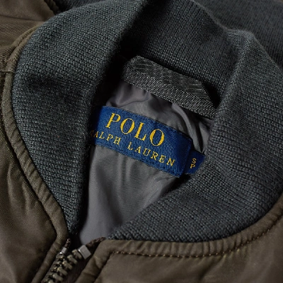 Shop Polo Ralph Lauren Ma1 Bomber Jacket In Green