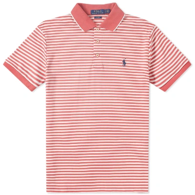 Shop Polo Ralph Lauren Stripe Jersey Polo In Pink
