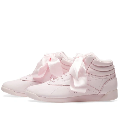 Reebok Freestyle Bow Leather High Top Sneakers In Pink | ModeSens