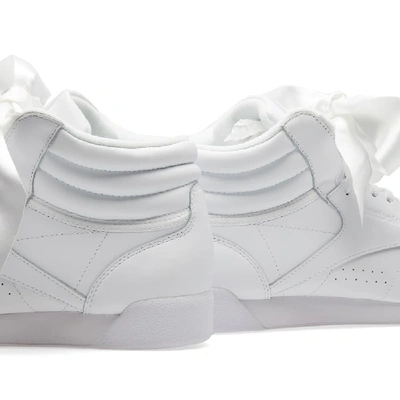 Shop Reebok Freestyle Hi Satin Bow W In White