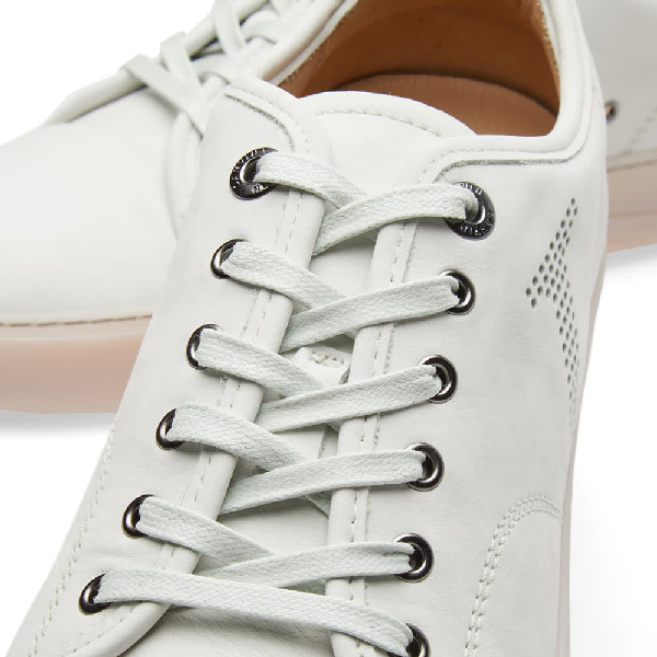Lanvin Leather Perforated Logo Sneakers In White | ModeSens