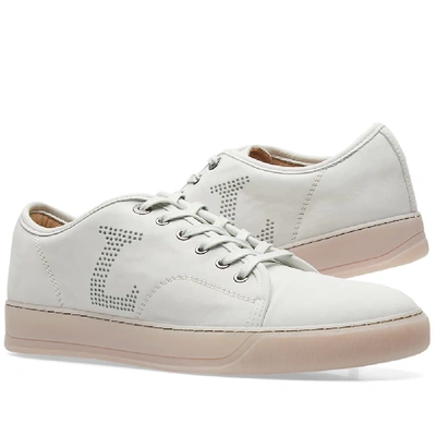 Shop Lanvin Toe Cap Logo Sneaker In Grey