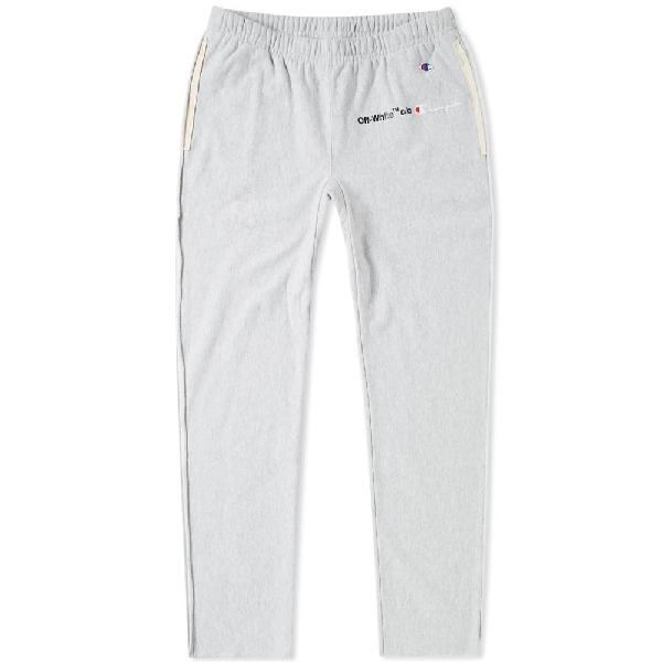 white sweatpants champion