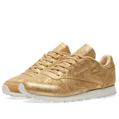 Shop Reebok Classic Leather Shimmer W In Gold