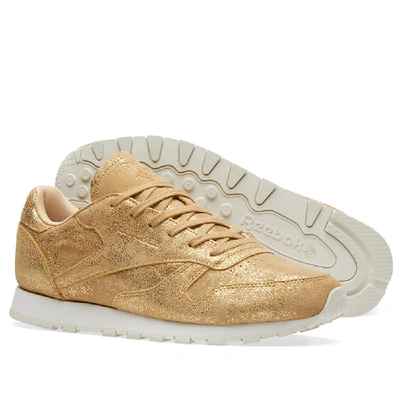 Shop Reebok Classic Leather Shimmer W In Gold