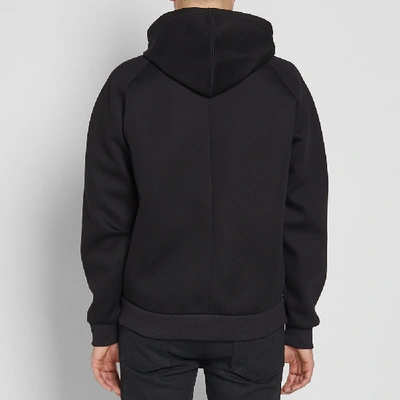 Shop Givenchy Cuban Leather Patch Zip Hoody In Black