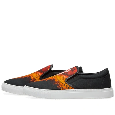 Shop Marcelo Burlon County Of Milan Marcelo Burlon Flame Wing Slip On Sneaker In Black