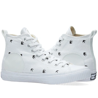 Shop Mcq By Alexander Mcqueen Swallow High Plimsoll In White