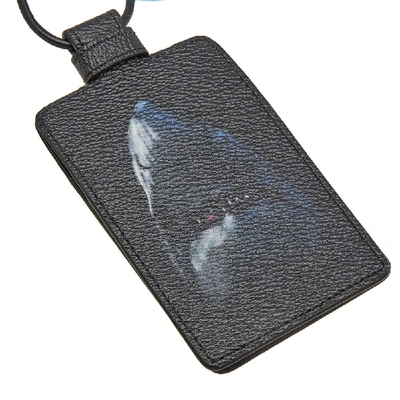 Shop Givenchy Shark Print Neck Card Holder In Black